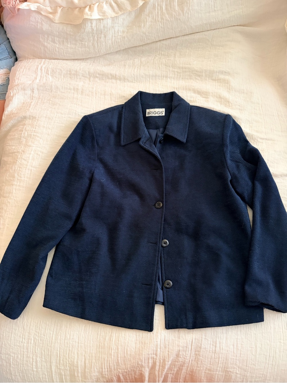 Briggs New York Navy Button-Up Blazer Jacket